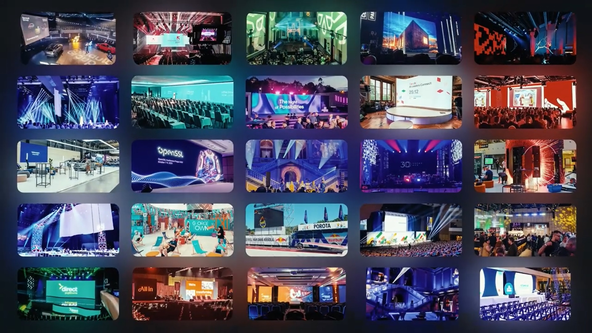 technické zajíštění eventů za rok 2025